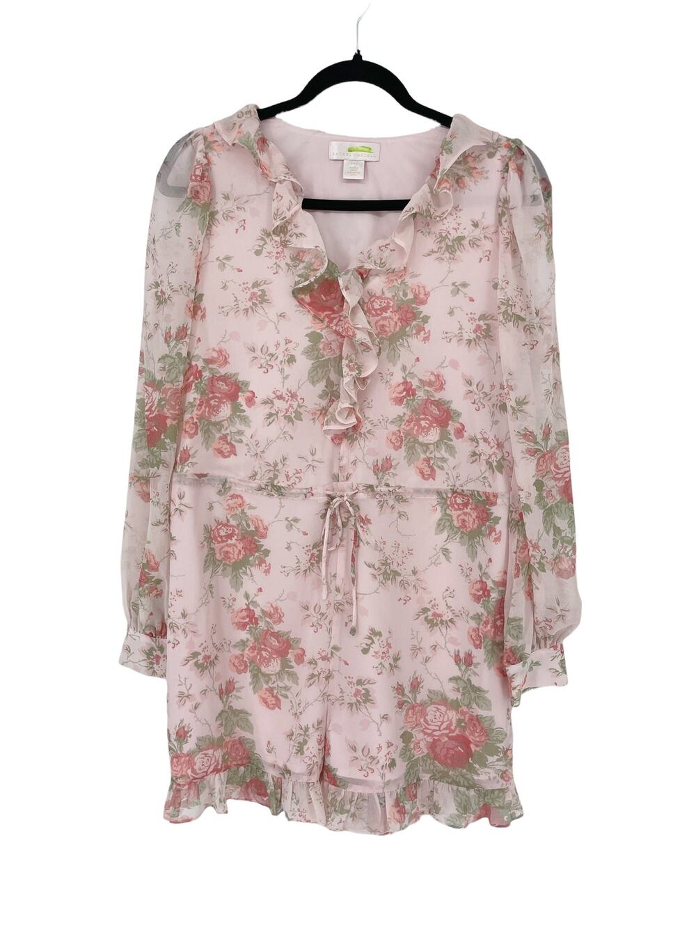 Rachel Parcell Romper Womens Size XXS Sophia Long Sleeve Pink Frosty Floral NWT
